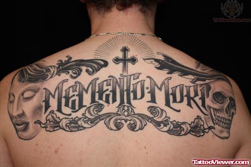 Upper Back Lettering Tattoo