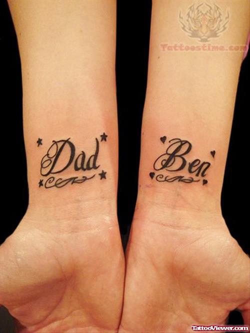 Wrists Lettering Tattoos