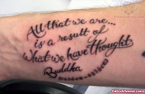 Buddha Lettering Tattoo