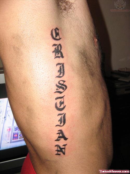 Gothic Lettering Tattoo