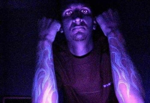 Tribal Flames Light Tattoos On Both Arm
