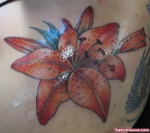 Shiny Lily Flower Tattoo
