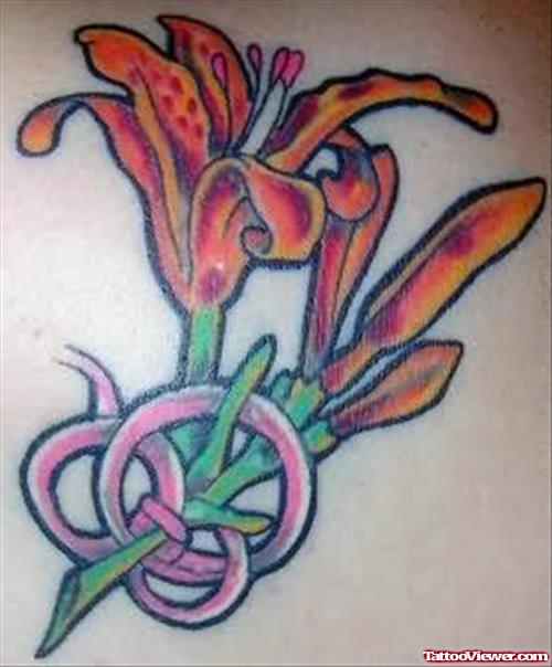Cute Lily Flower Tattoo