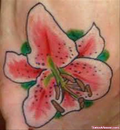 Coloured Lily Flower Tattoo