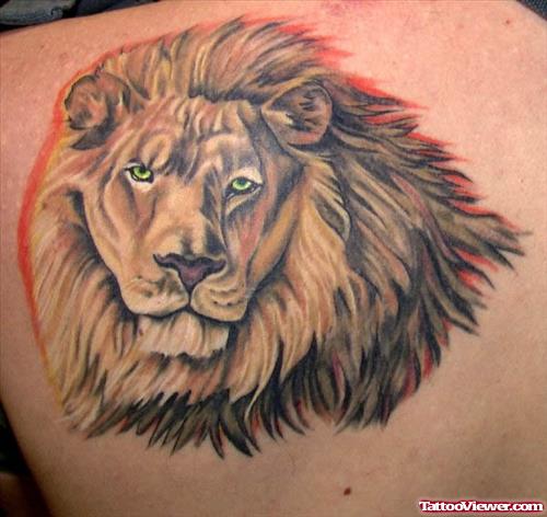 Latest Back SHoulder Lion Head Tattoo