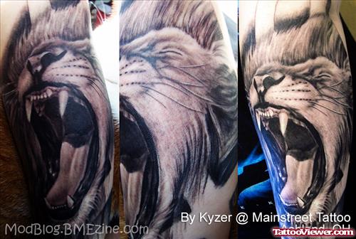 Roaring Lion Head Tattoo