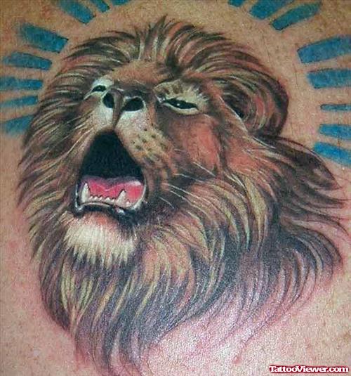 Color Ink Lion Head Tattoo