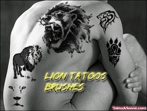 Roaring Lion Tattoos On Back