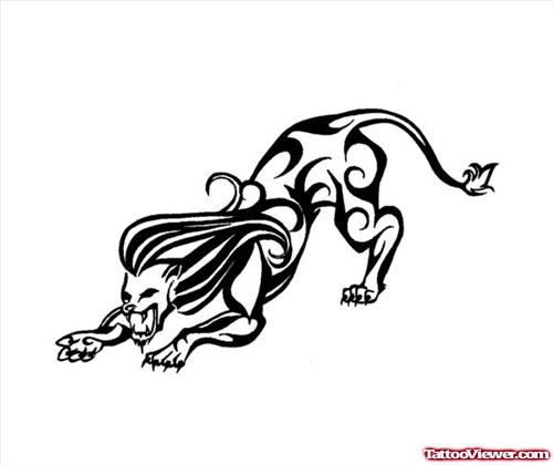 Awesome Tribal Lion Tattoo Design