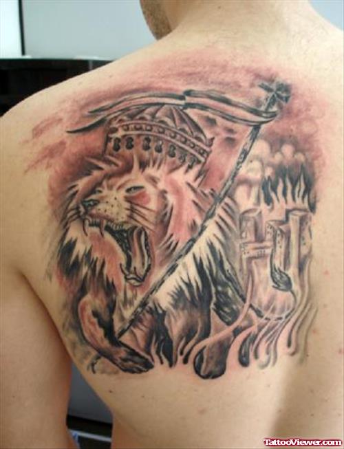 Best Back Shoulder Lion Tattoo