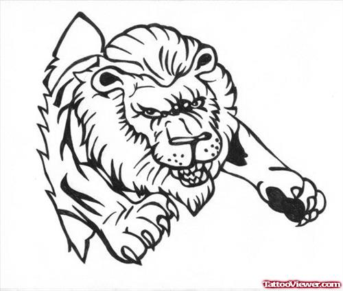 Unique Lion Tattoo Design