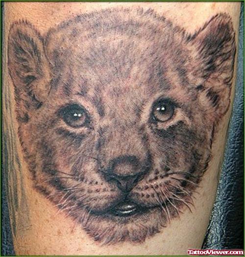 Baby Lion Head Tattoo