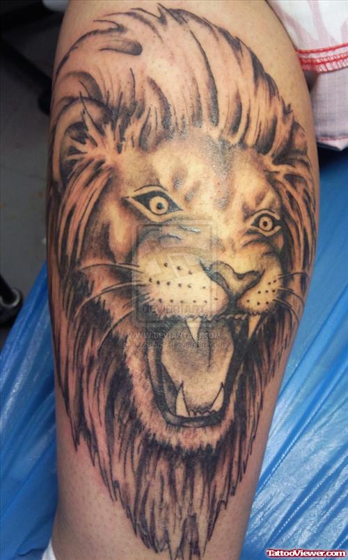 Roaring Lion Tattoo On Sleeve