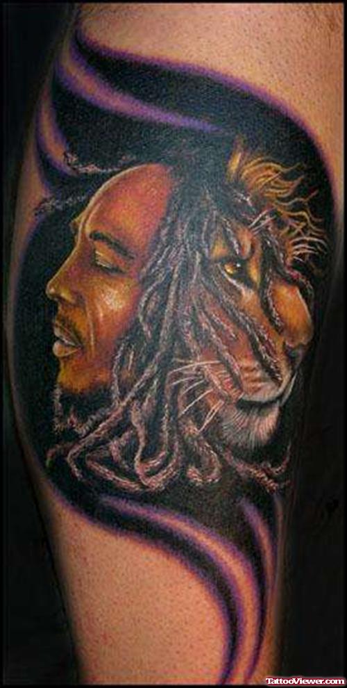 Bob Marley And Lion Tattoos