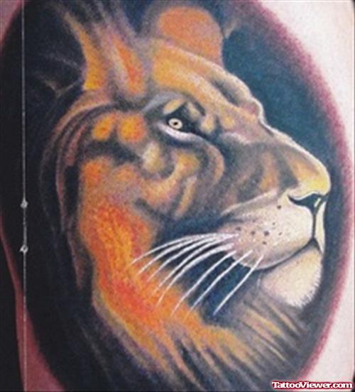 Color Lion Head Tattoo Design