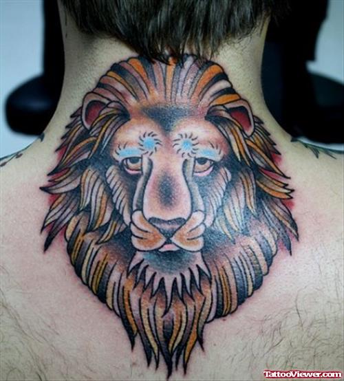 Upperback Lion Head Tattoo
