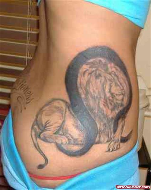 Zodiac Sign And Lion Tattoo