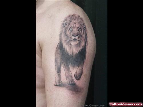 Quality Left Half Sleeve Lion Tattoo