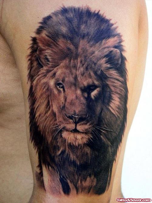 Half Sleeve Lion Head Tattoo