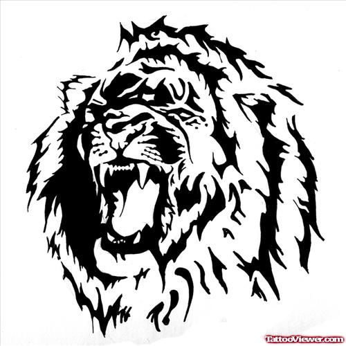 Awesome Lion Head Tattoo Design