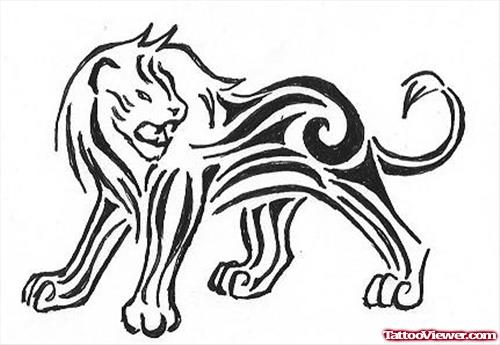 Tribal Lion Tattoo Design For Men