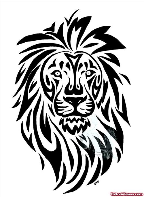 Quality Tribal Lion Head Tattoo Design