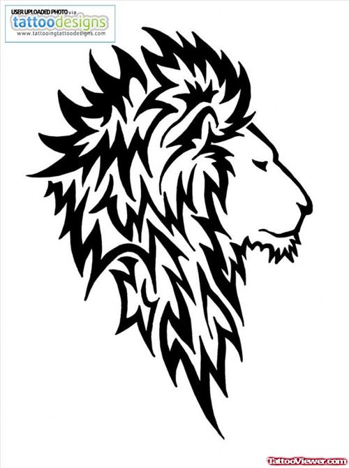 Awesome Tribal Lion Tattoos Design