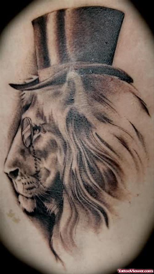 White Black Lion Tattoo