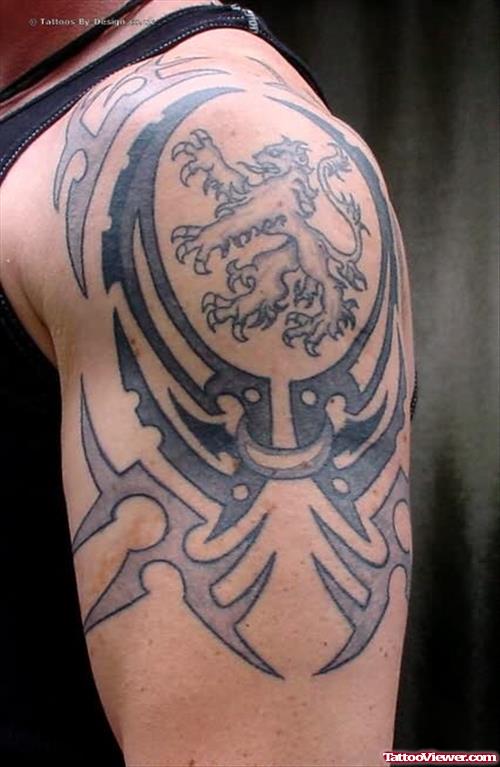 Dutch Lion Tattoo On Shoulder