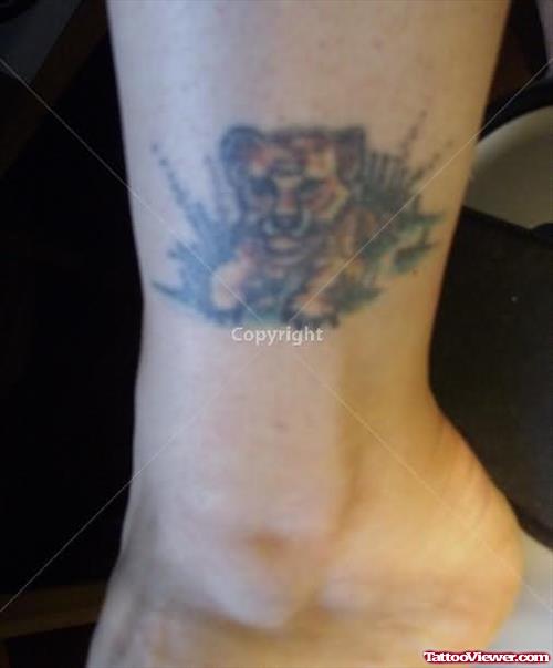 Lion Tattoo On Ankle