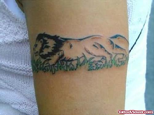 Lion Arm Band Tattoo
