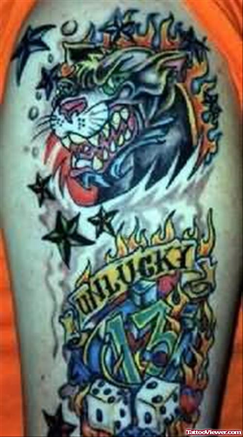 Lion Tattoo Lucky Design
