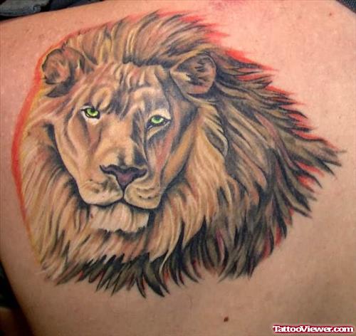 Lion Red Outline Tattoo