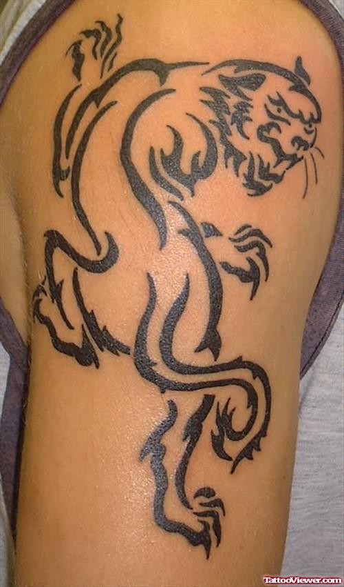 Tribal Angry Lion Tattoo