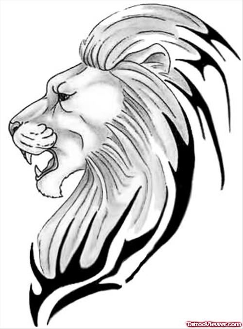 Lion Head Tattoo Sample Drawing