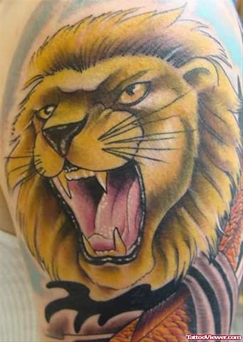 Angry Lion Tattoo