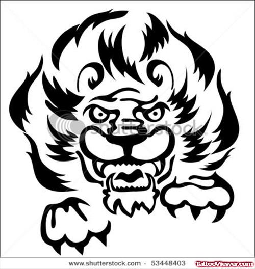 Stock Vector Lion Tattoo
