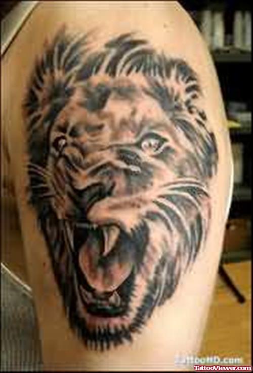 Angry Roaring Lion Tattoo