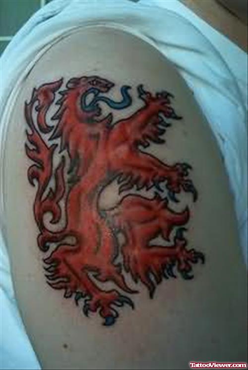 Lion Tattoo Design On Bicep