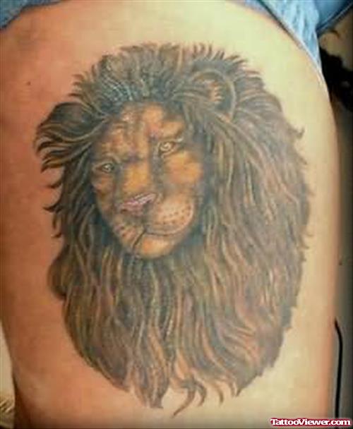Lion Tattoo Design On Biceps