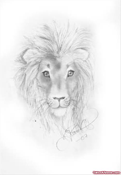 Cute Lion Tattoo Drawing