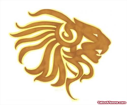 Lion Golden Tattoo Sample