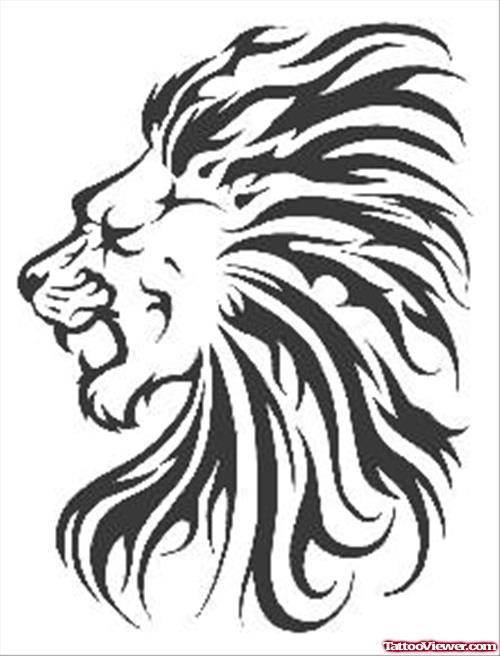 Lion Head Tattoo Sample