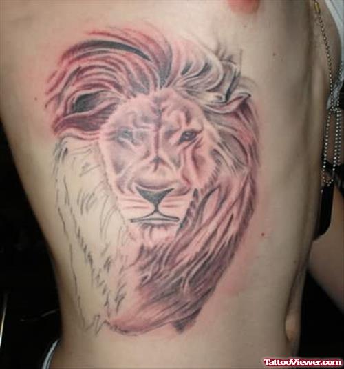 Lion Tattoo On Rib Side