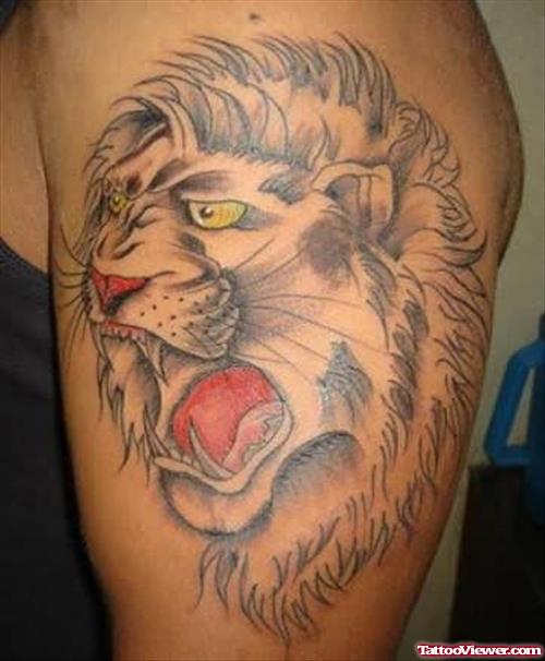 Lion Tattoo on Thigh