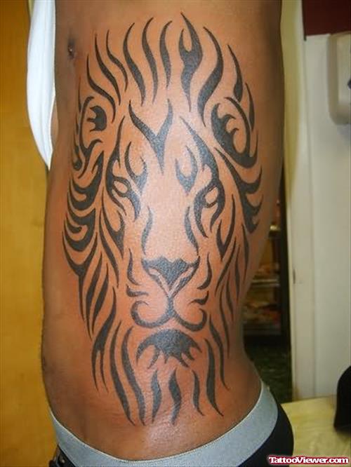 Celtic Lion Tattoo On Rib