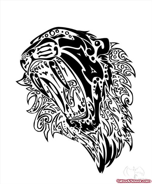 Crawling Lion Tattoo Design