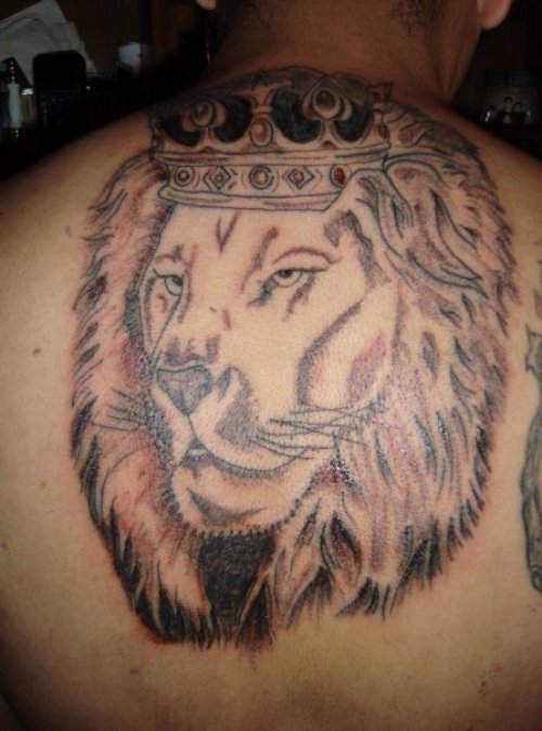 Crown Lion Tattoo For Men