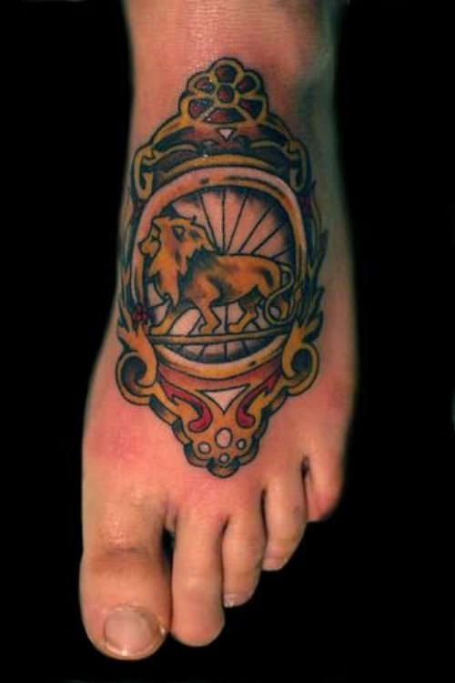 Extreme Lion Tattoo On Foot