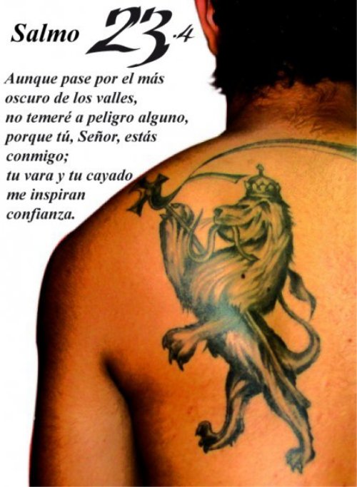Lion Tattoo On Back Shoulder For Men